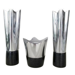 🖤 Set of 3 Vintage (2000) Nambé Candle Holders by Neil Cohen - Set of 3